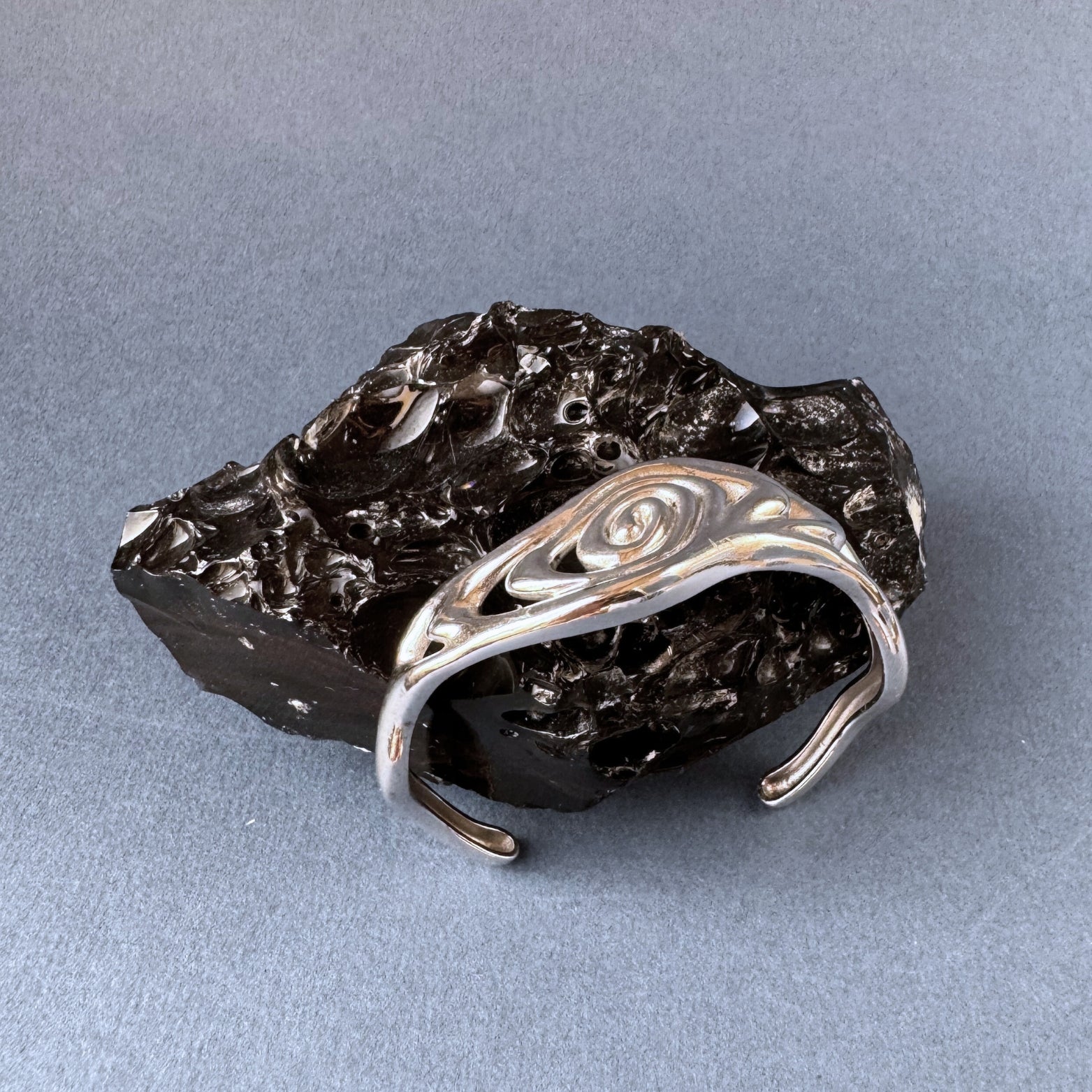 Fantasia Cuff on stone silver