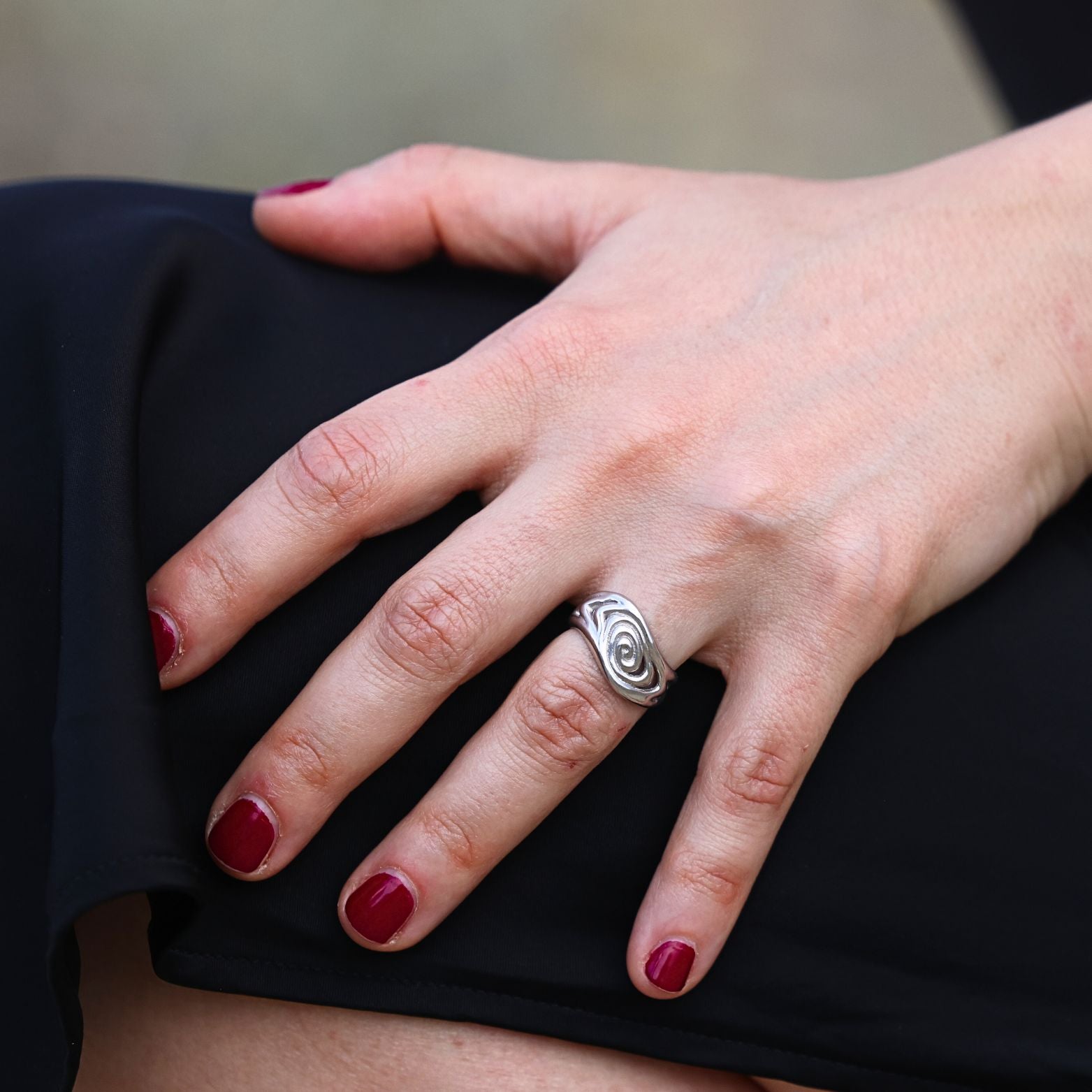 Fantasia Ring in Silver on finger
